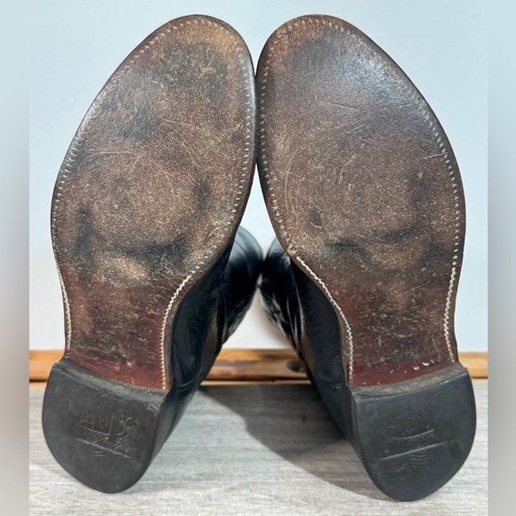 Vintage Justin Boots Men's 3187 Soft Bullhide Leather Roper Boots Size 10 D USA - Picture 13 of 16